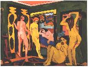 Ernst Ludwig Kirchner Bathing women in a room Spain oil painting artist